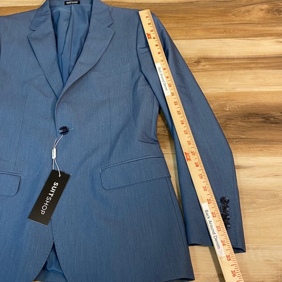 SuitShop Light Blue Slim Fit Jacket 38 Regular Mens Blazer $149 - Picture 4 of 8